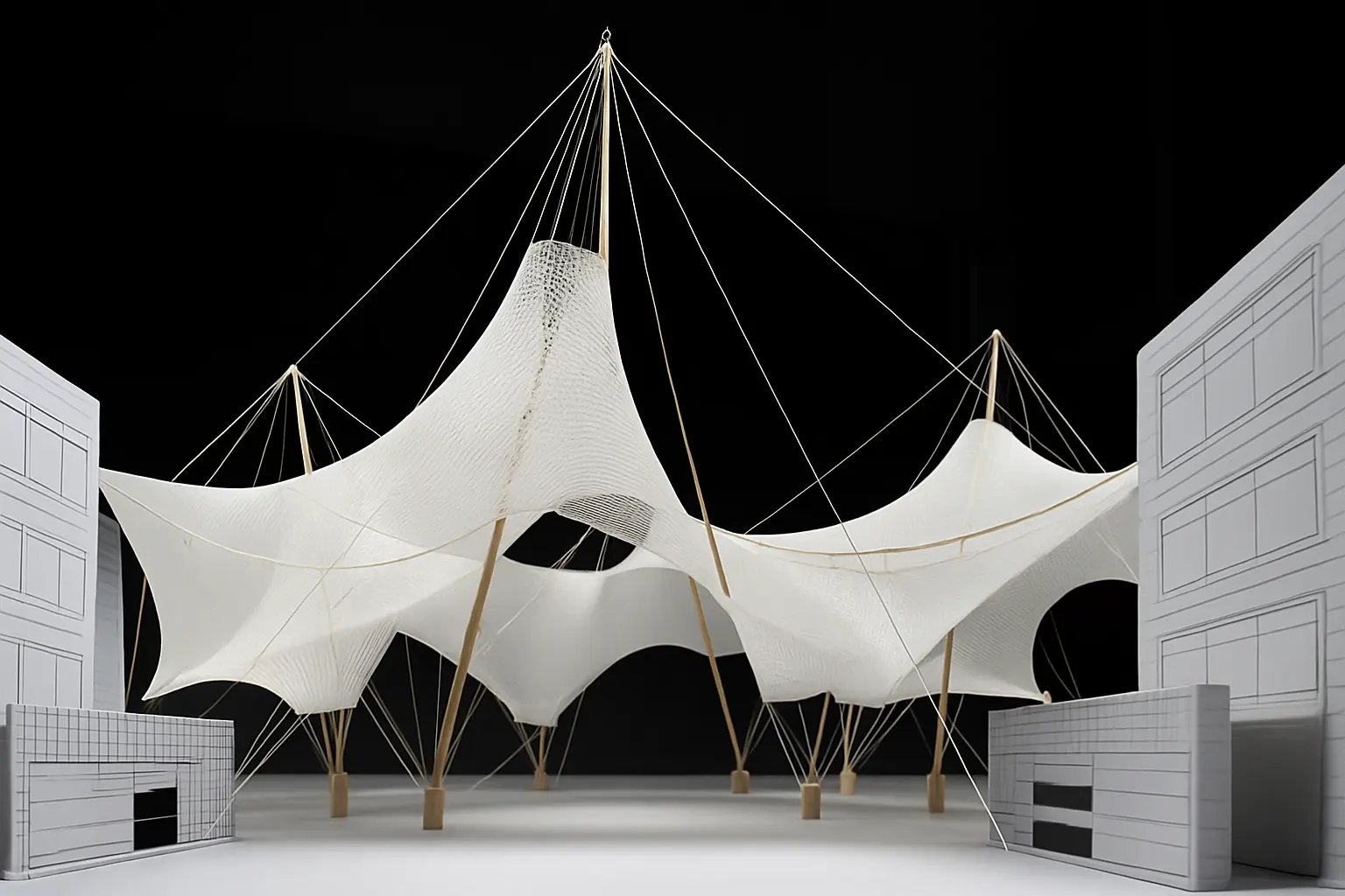 3D concept model of tensile structure